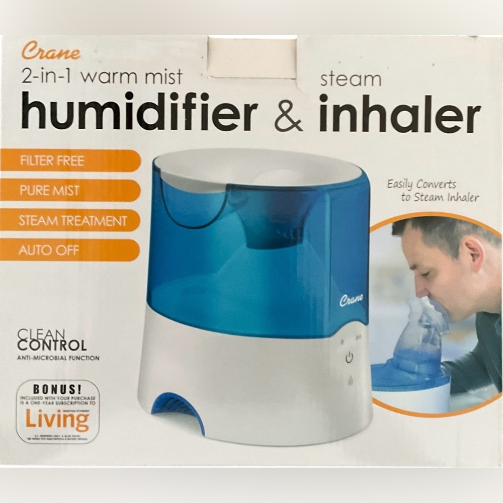 CRANE Humidifier & Inhaler 2 In 1 Warm Mist Steam Auto Off Like New